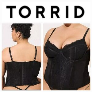 TORRID CURVE Underwire Lace Bustier in Rich Black Sz 5X